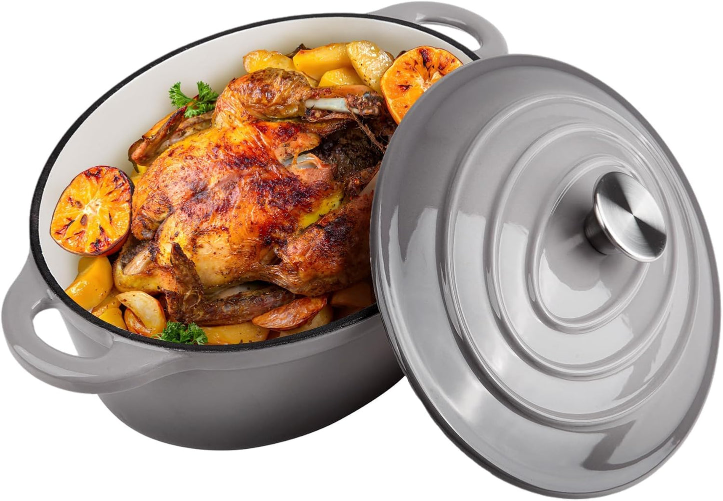 5.5 Quart Enameled Cast Iron Dutch Oven for Versatile Cooking