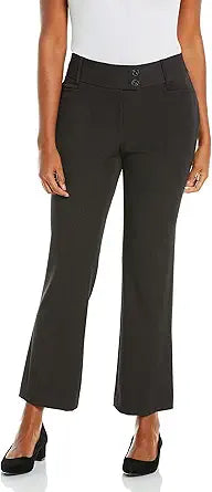 Rafaella Women's Petite Curvy Fit Bootcut Stretch Dress Pants