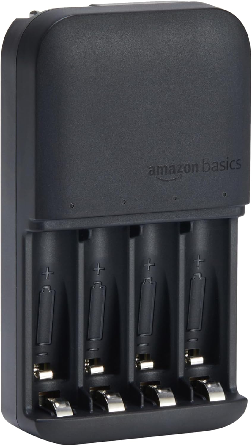 Basics 4-Bay Black Battery Charger - Rapid Recharging
