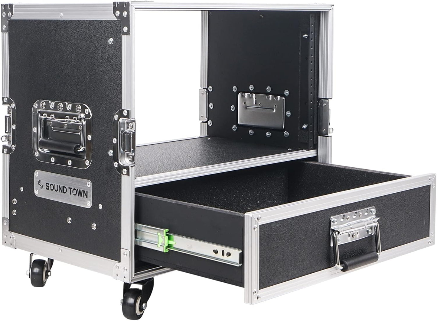 Sound Town 6U Rack Case with 2U Drawer for Amps and Mixers