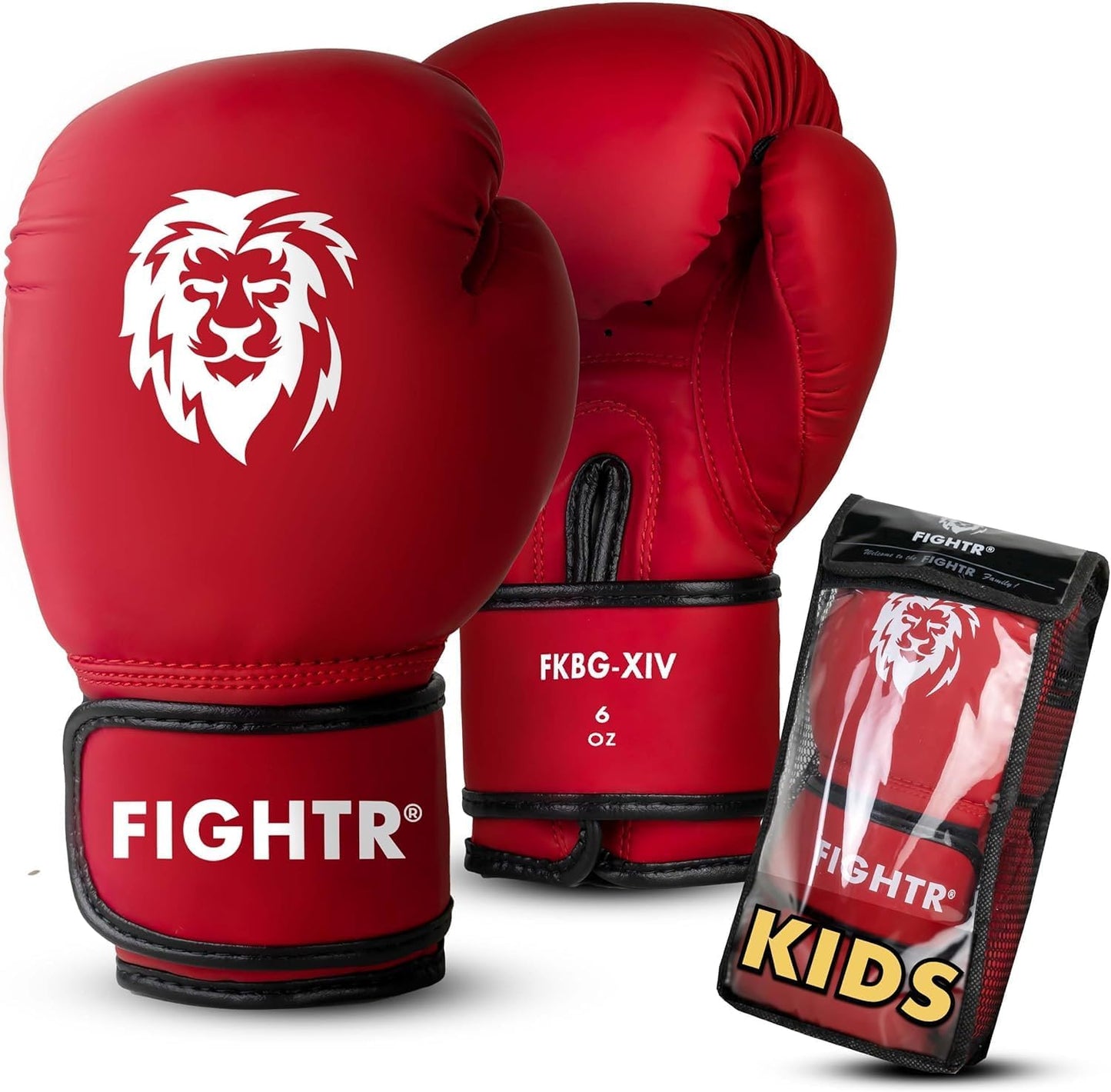 Stable & Stylish FIGHTR Kids Boxing Gloves | 04-06 oz | Carry Bag