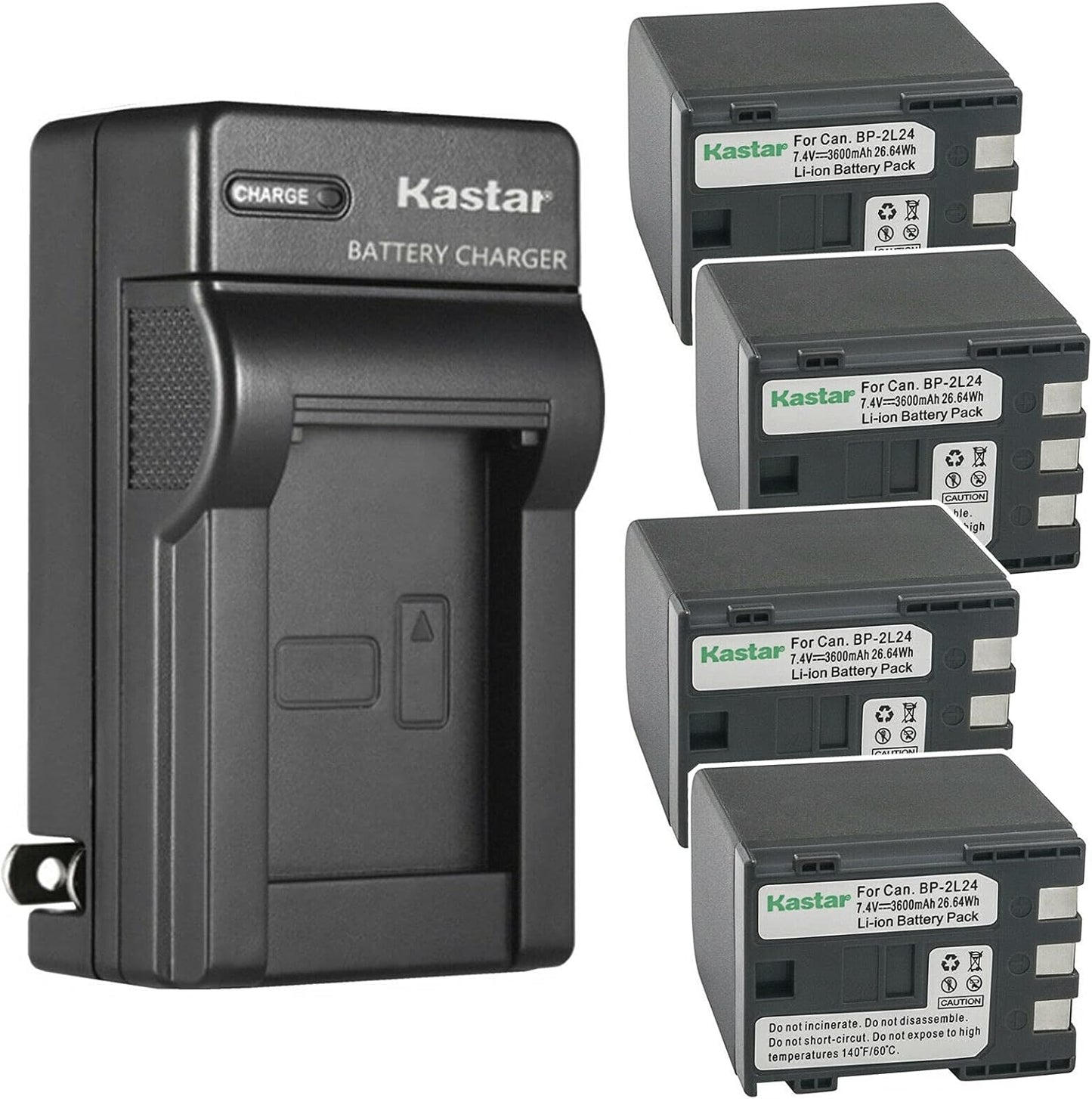 Kastar 4-Pack Battery and AC Wall Charger for Canon Cameras
