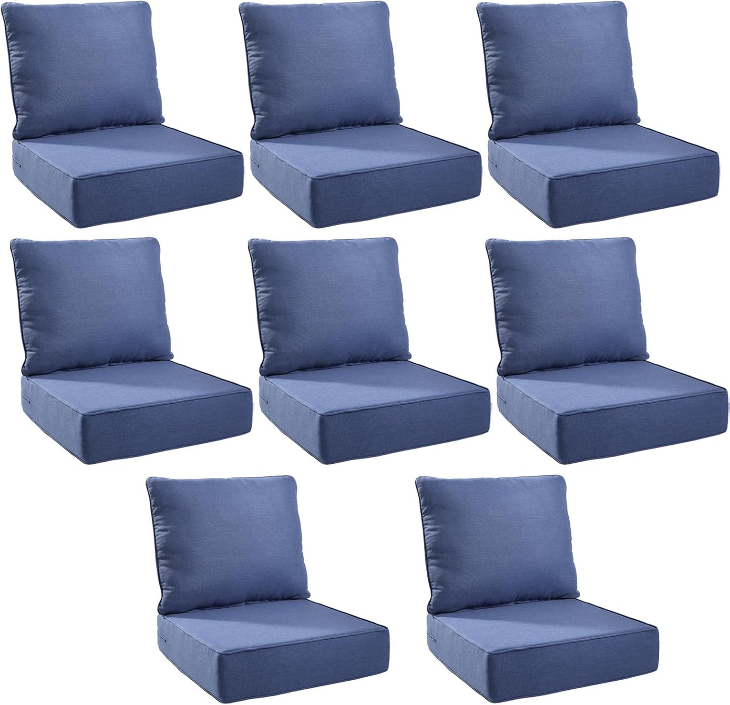 Outdoor Cushion Set for Furniture - 6 Inch Thick Foam Comfort