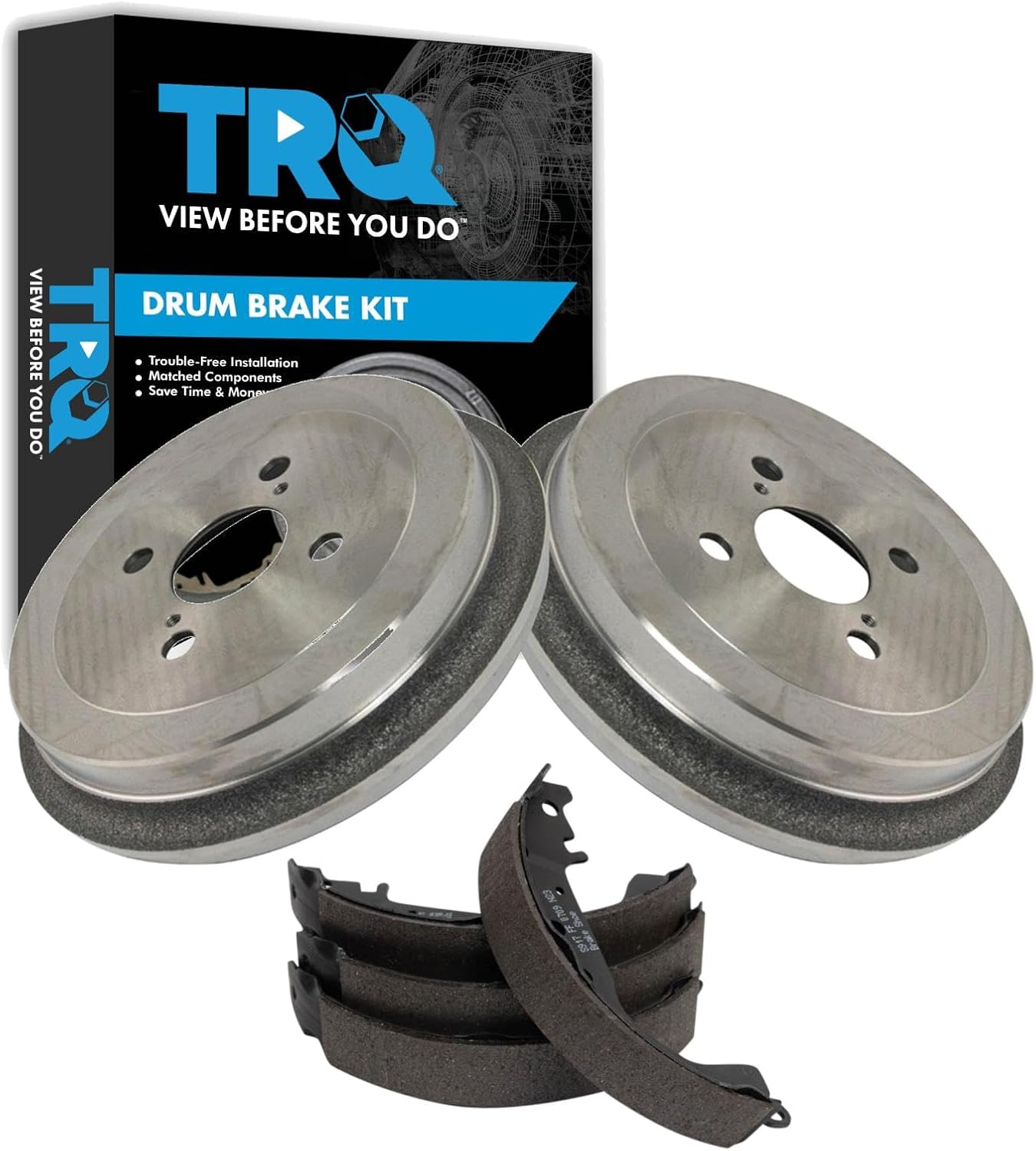 TRQ Rear Brake Shoe & Drum Kit for 2007-2018 Toyota Yaris