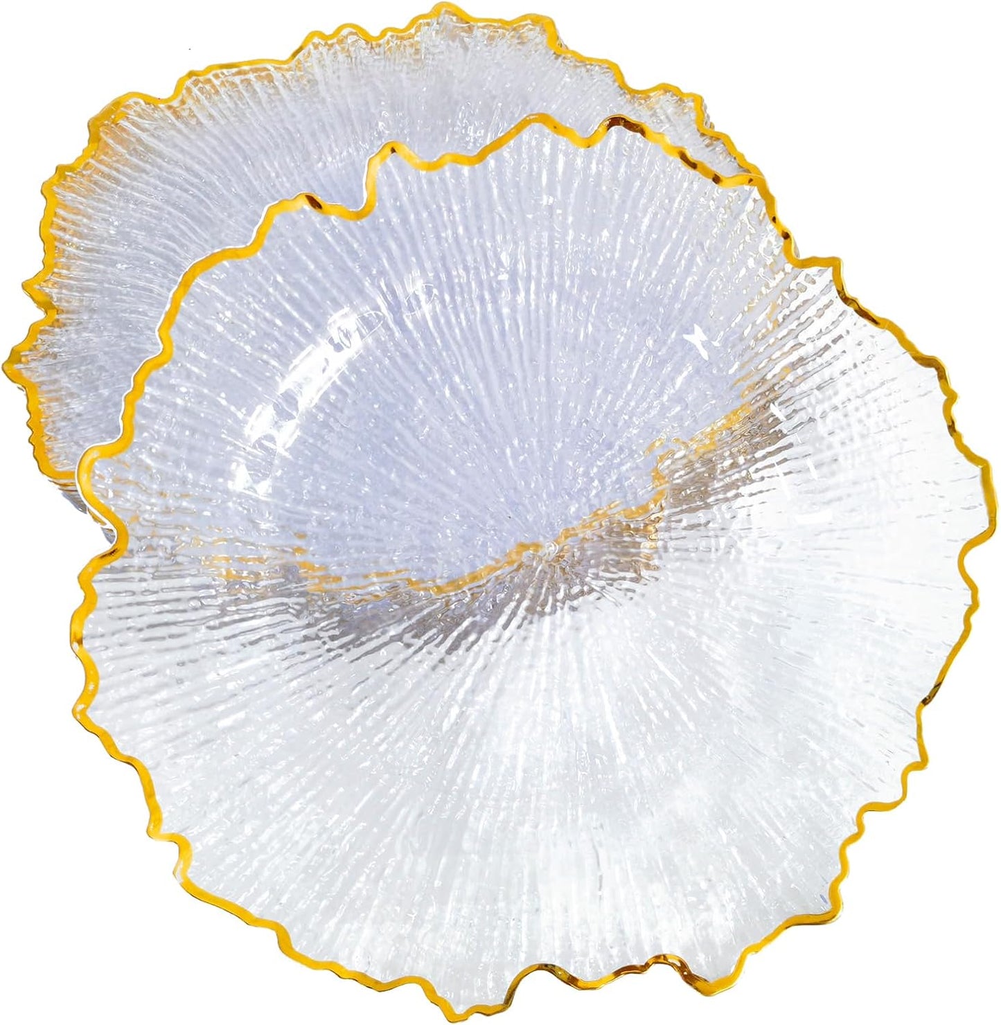 10PCS Gold Rim Charger Plates - Elegant Wedding Dining