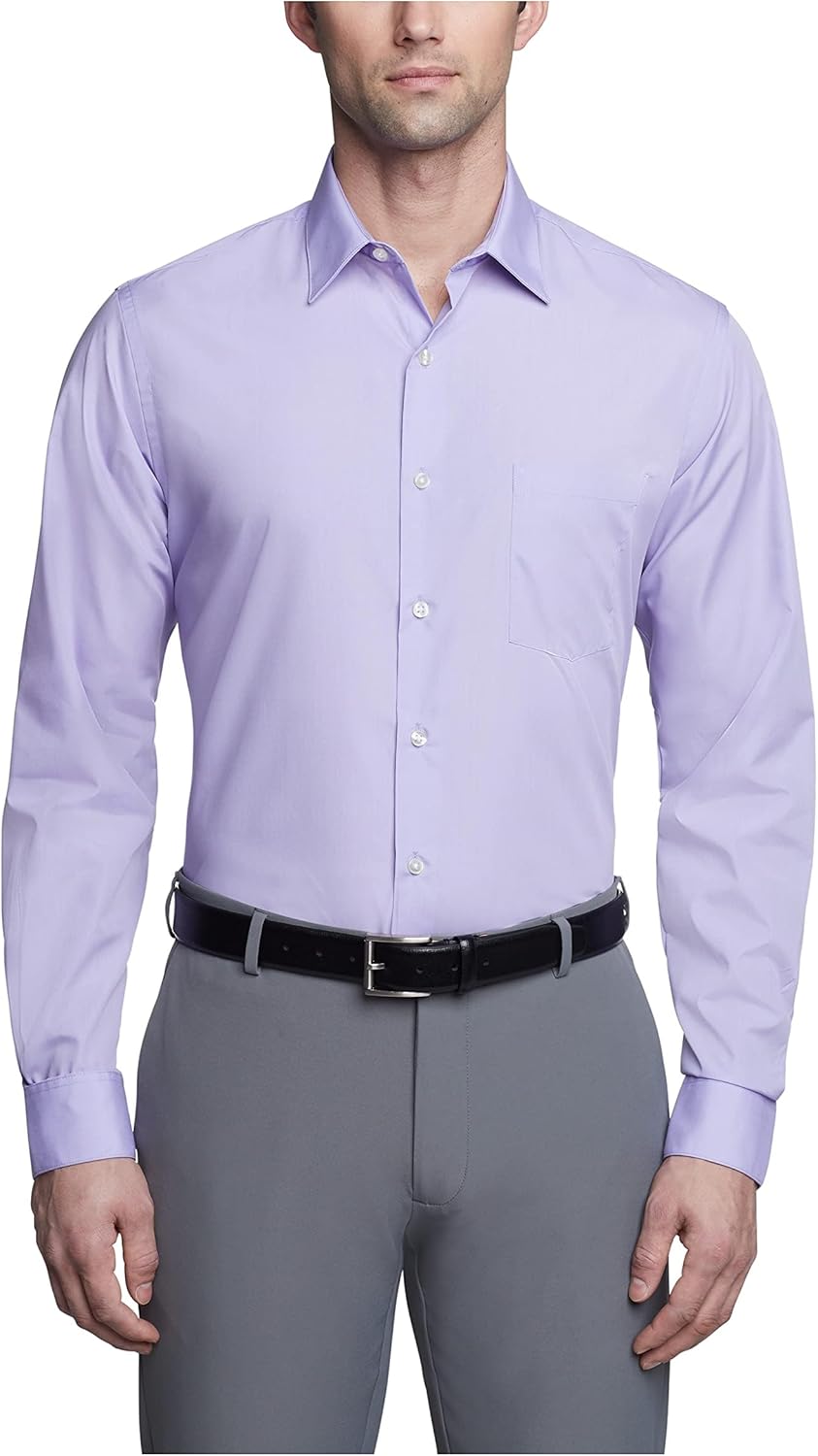 Van Heusen Men's Dress Shirt Fitted Poplin Solid for Style