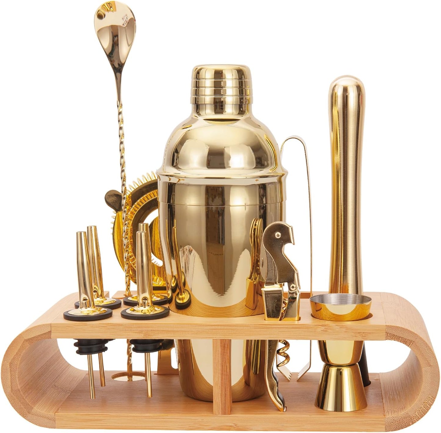 Professional 12Pc Gold Bartender Set | Cocktail Shaker Kit