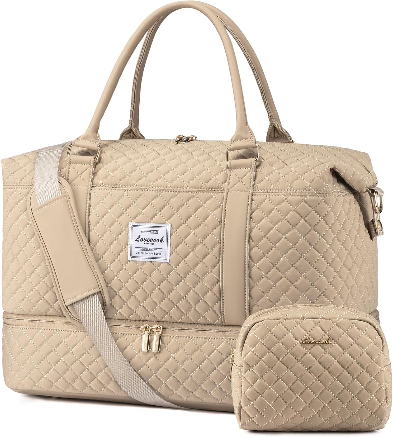 LOVEVOOK Travel Duffle Bag with Shoe Compartment for Women