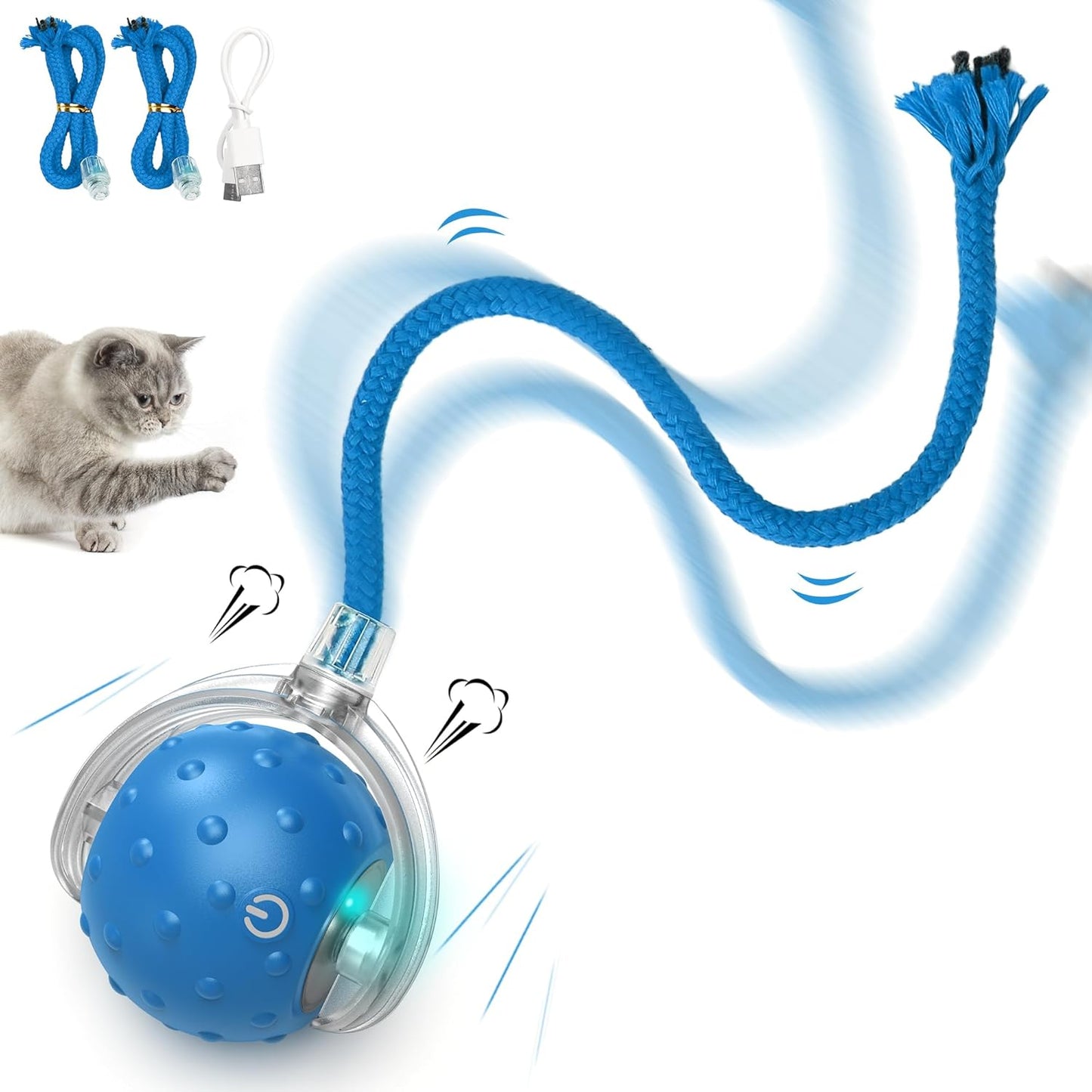 Motion Activated Cat Toy - Fast Rolling & Chirping | Stimulates Hunting Instincts