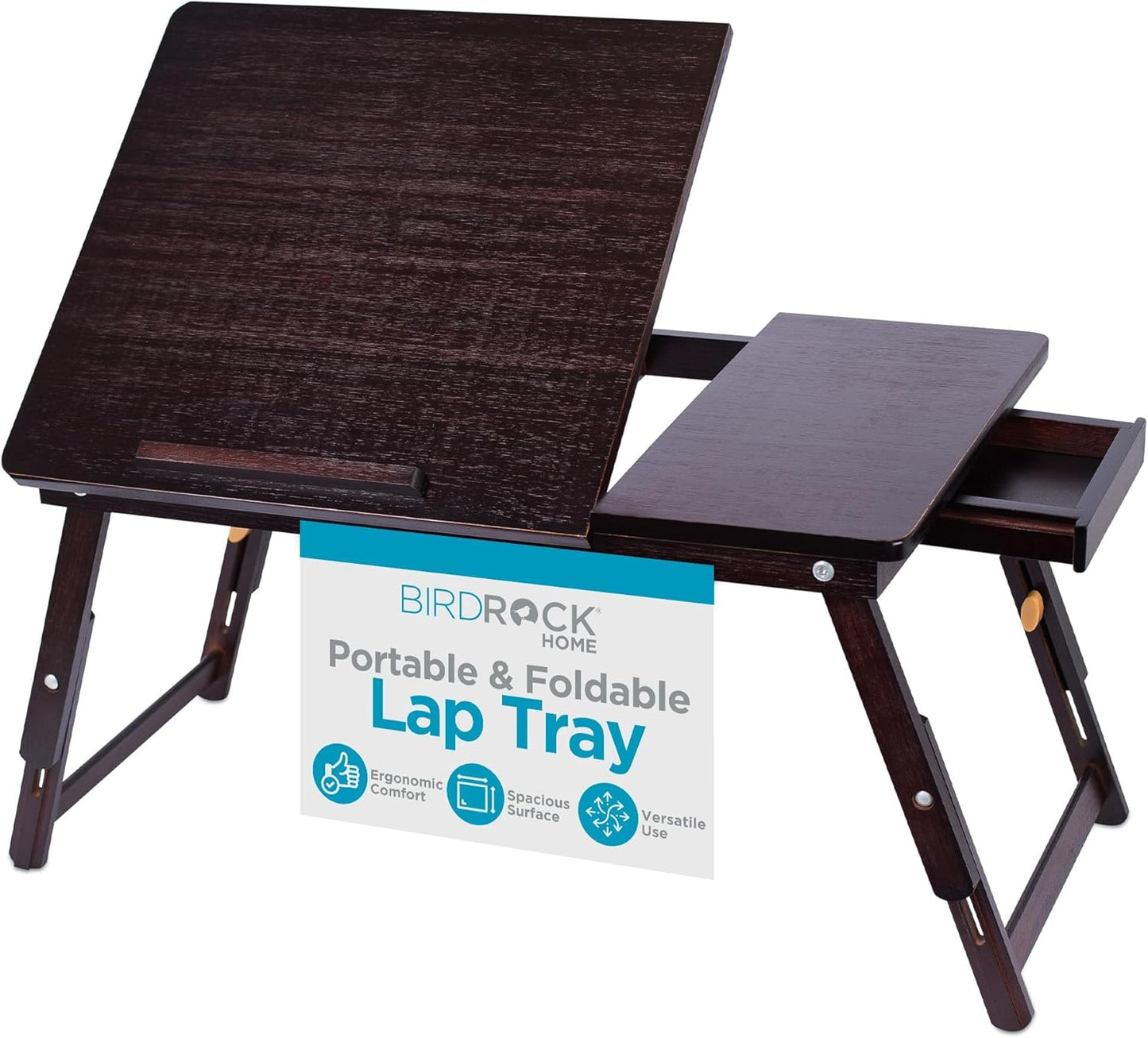 Sofia + Sam Bamboo Lap Tray | Adjustable Tilt | Fits 15 Laptop
