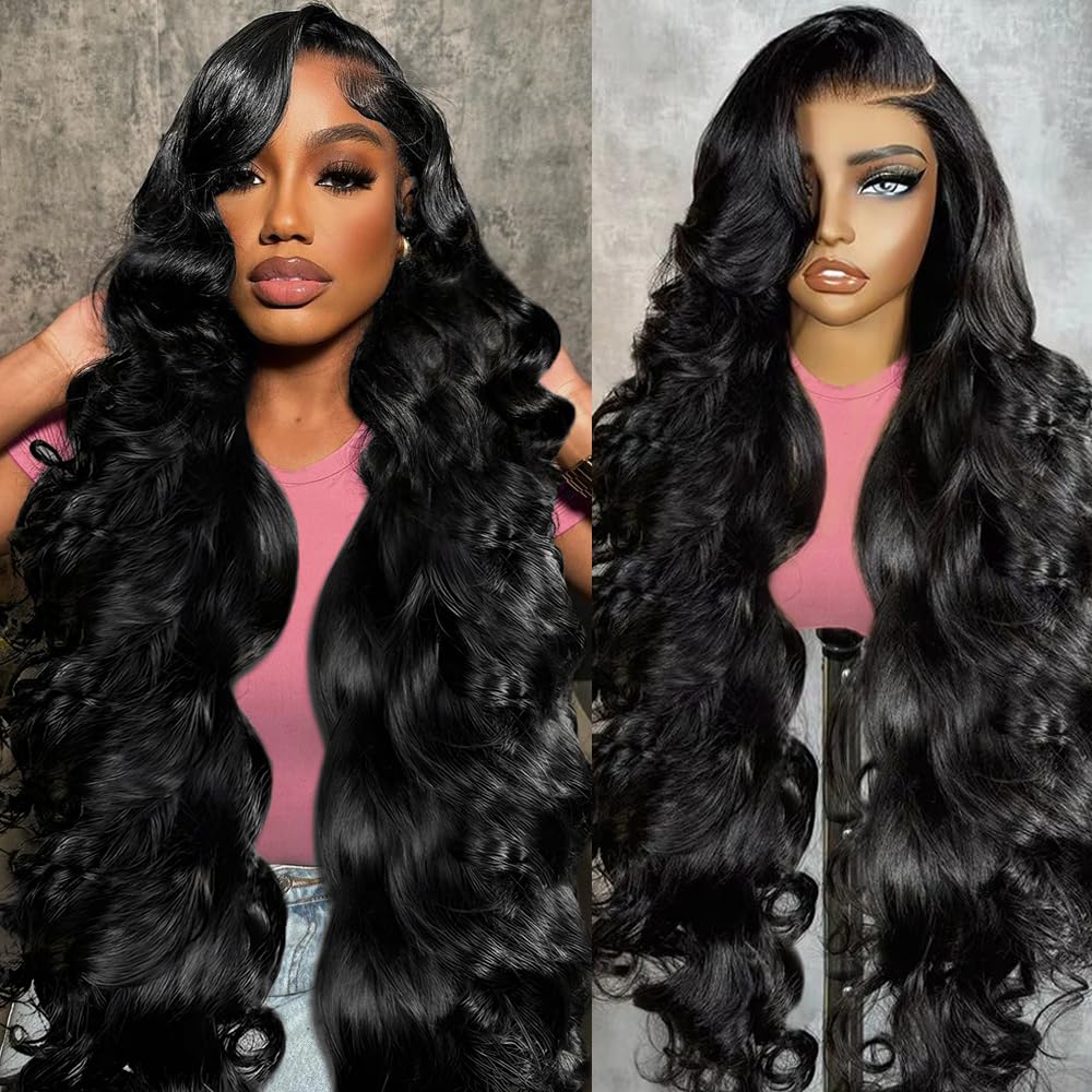 34 Inch 200% Density Body Wave Lace Front Wigs for Women