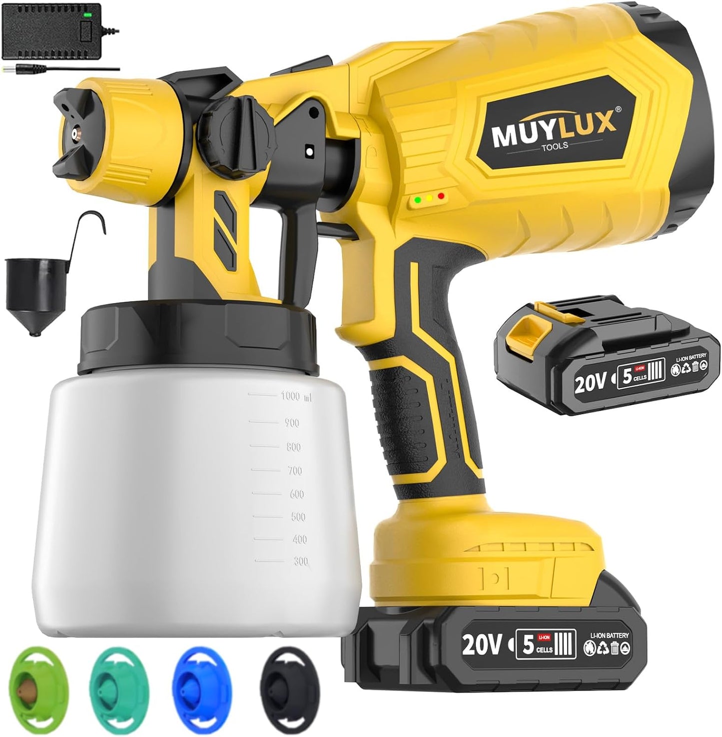 800W Cordless Paint Sprayer with 5 Nozzles for DIY Projects