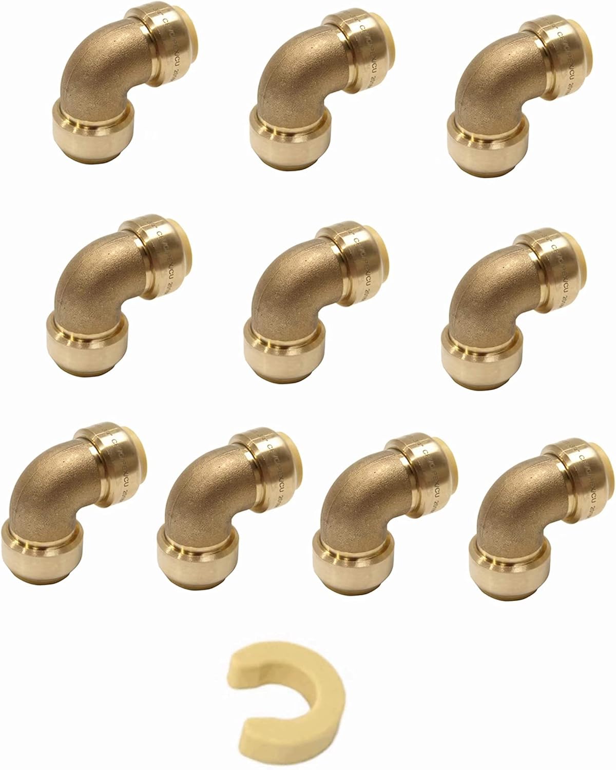 EFIELD 1/2 Inch Elbow Push-Fit Brass Fitting for Plumbing