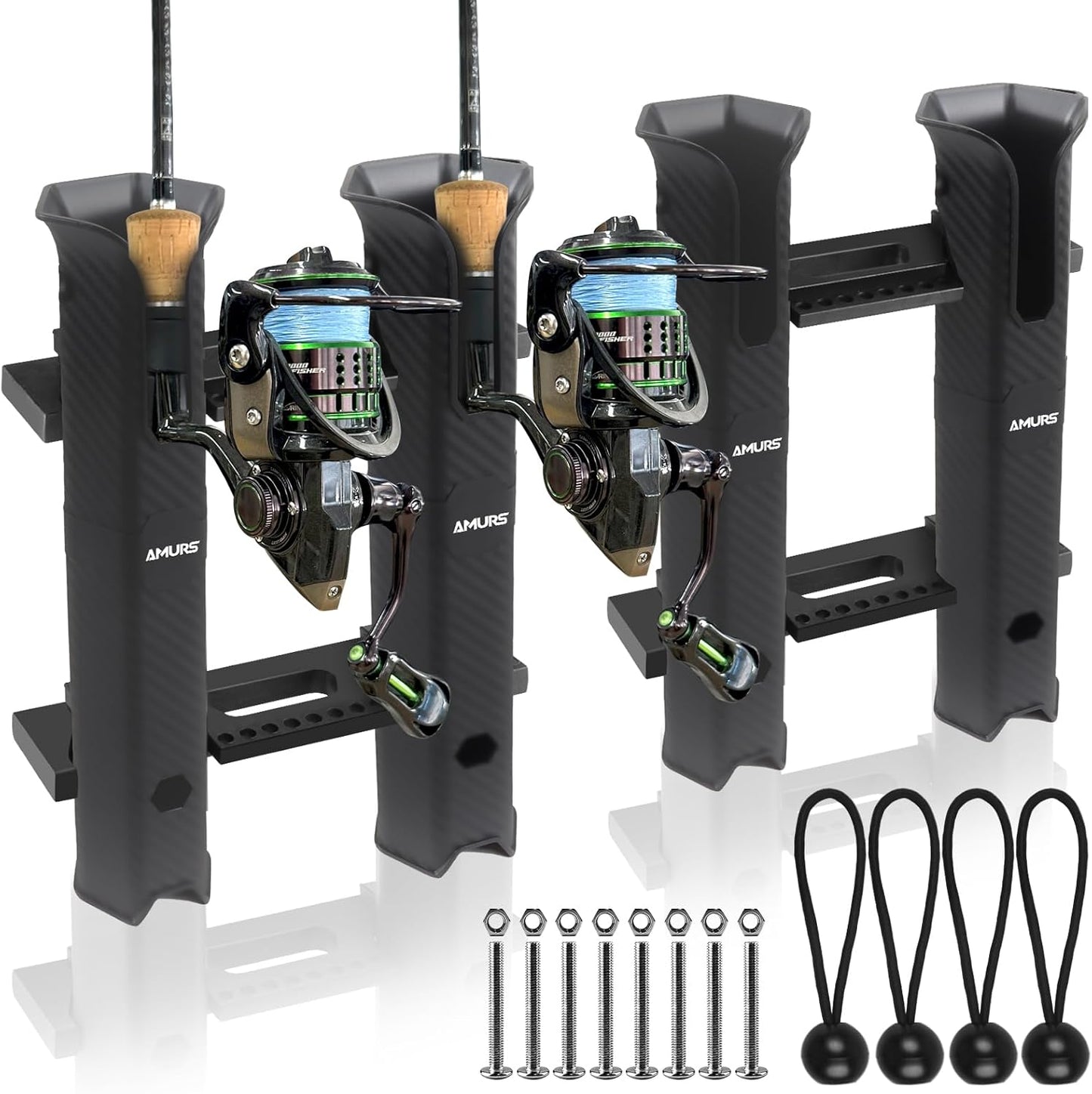 AMURS Wall-Mounted Fishing Rod Holder Set