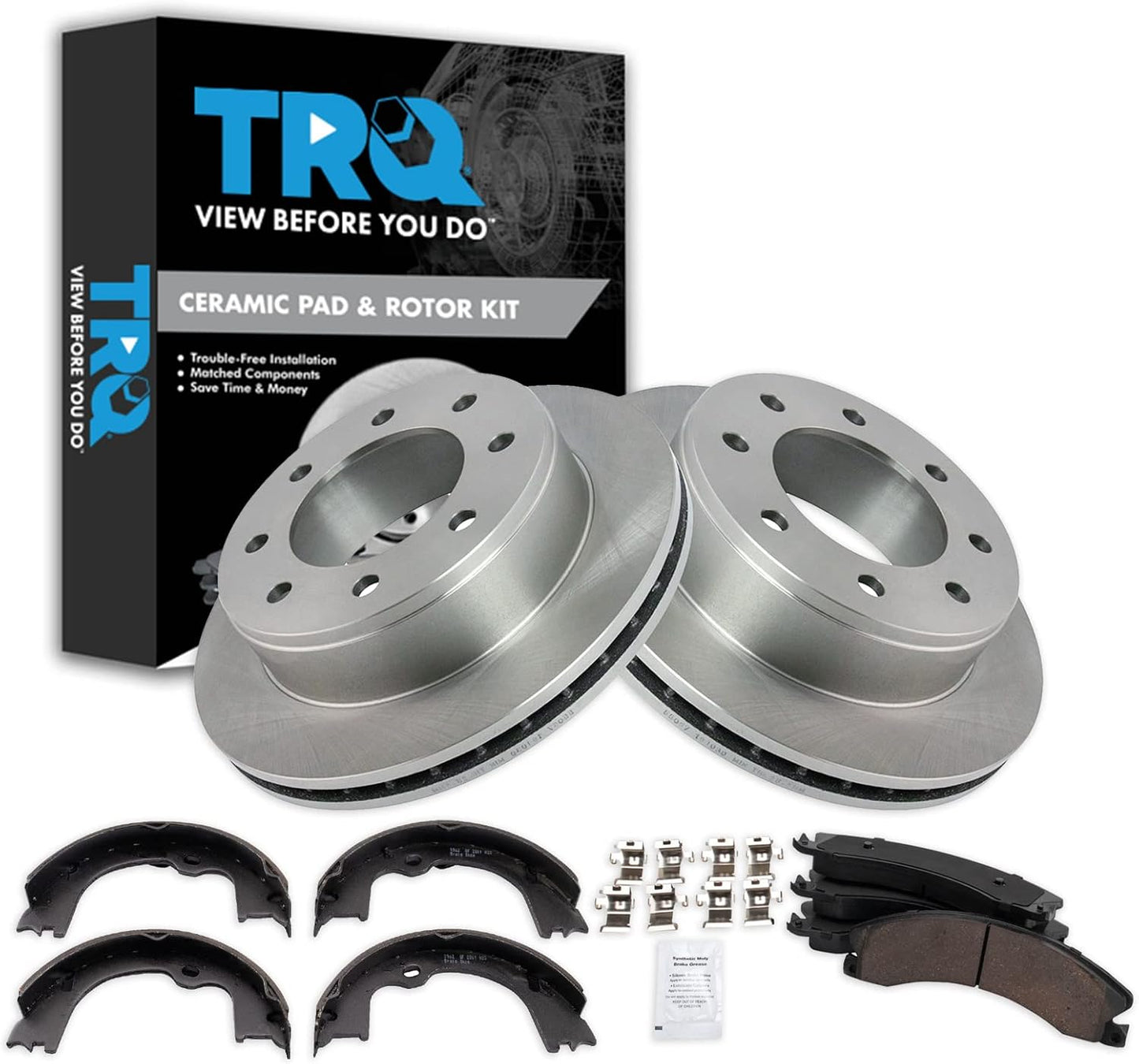 TRQ Rear Brake Pad & Rotor Kit for Chevrolet Express 3500