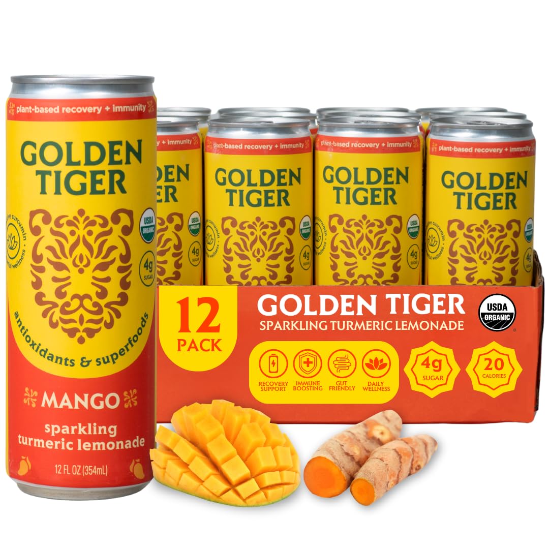 Golden Tiger Turmeric Sparkling Lemonade for Wellness Recovery