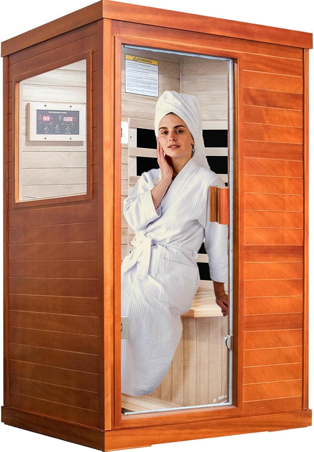 Far Infrared Sauna Home Spa Room with Control Panel and Glass Door