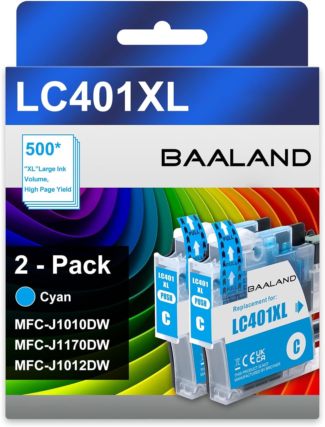 High Yield Cyan Ink Cartridges 2-Pack for Brother Printers