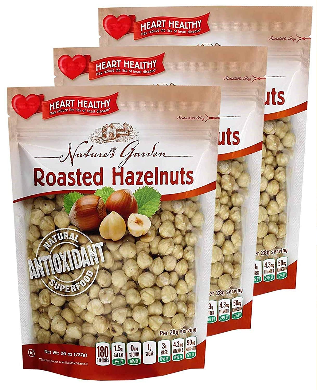Natures Garden Roasted Hazelnuts - Healthy Snack for Baking