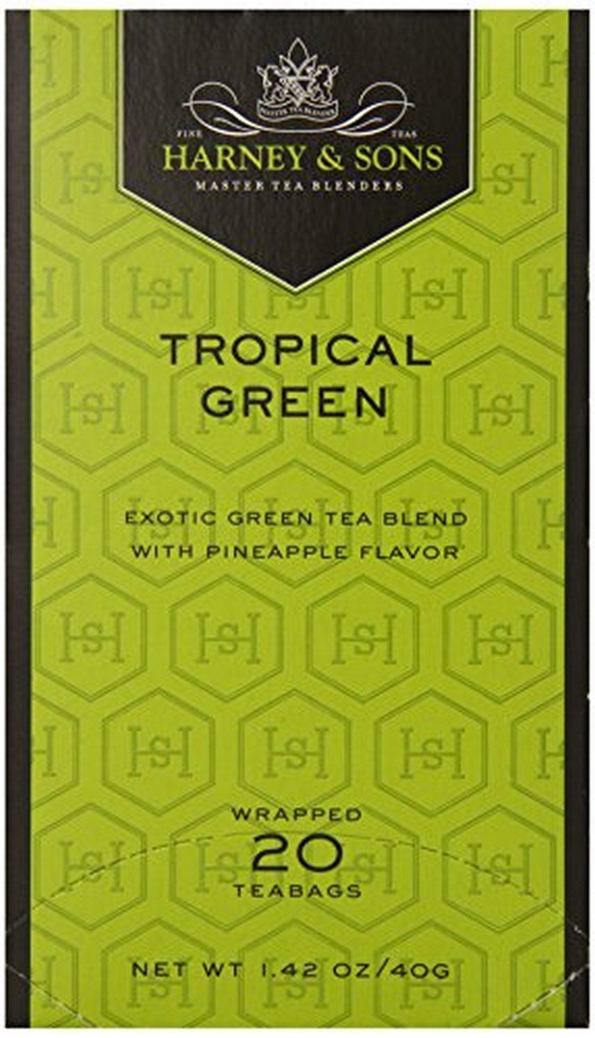 Tropical Green Tea by Harney & Sons - Premium Quality Pack of 6