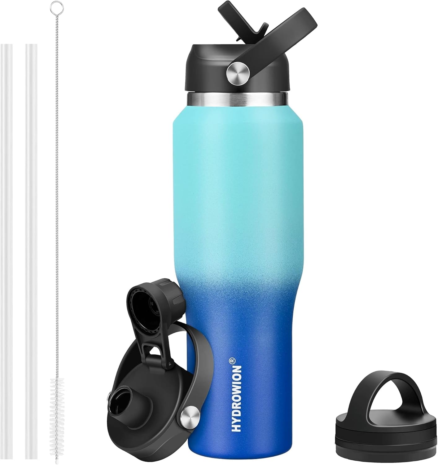 40 oz Insulated Water Bottle with Straw for Car Cup Holder