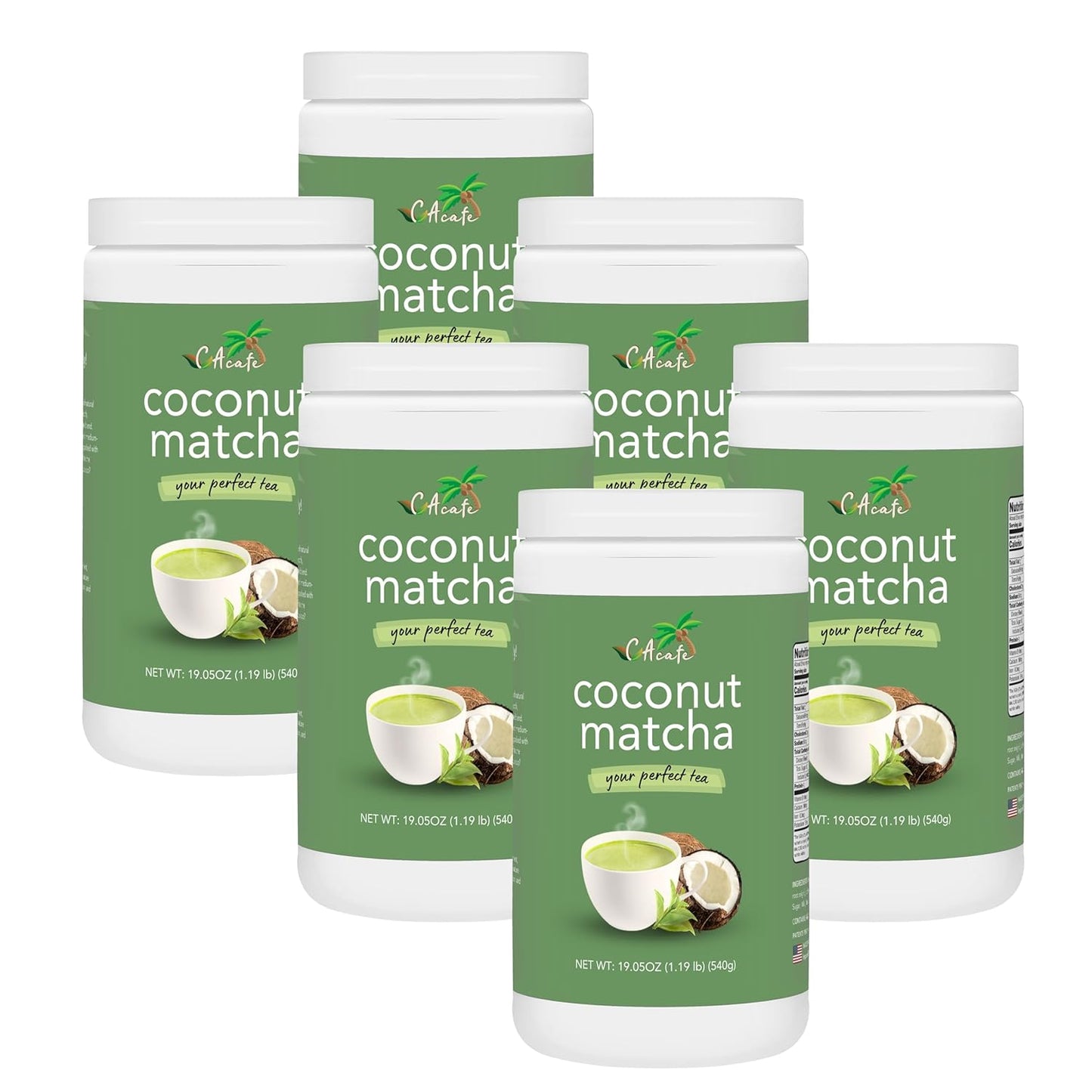 CAcafe Coconut Matcha Instant Green Tea Latte Mix for Home