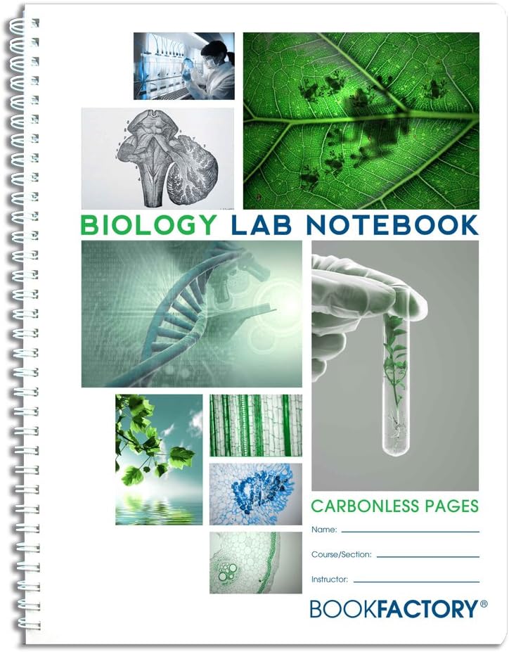 Carbonless Biology Lab Notebook with Durable Translucent Cover