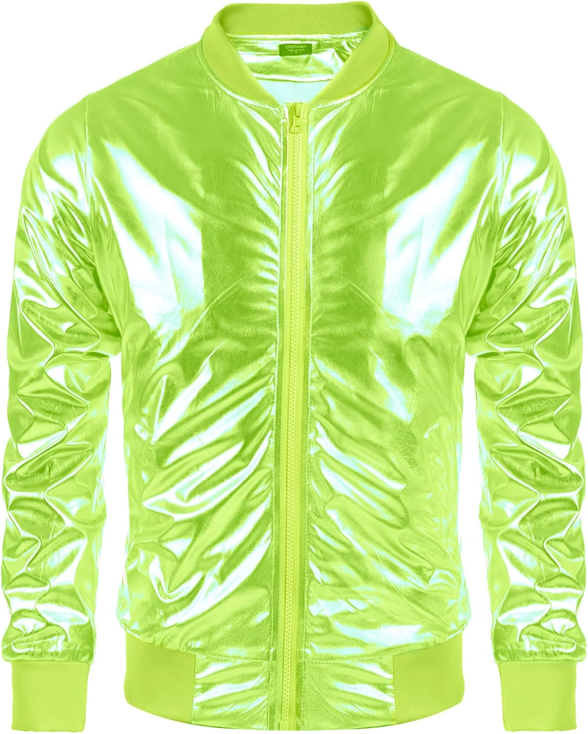 COOFANDY Men's Metallic Jacket for 70s Disco Party Style