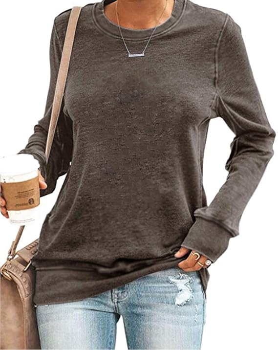 SENSERISE Womens Casual Crewneck Sweatshirt for Everyday Wear