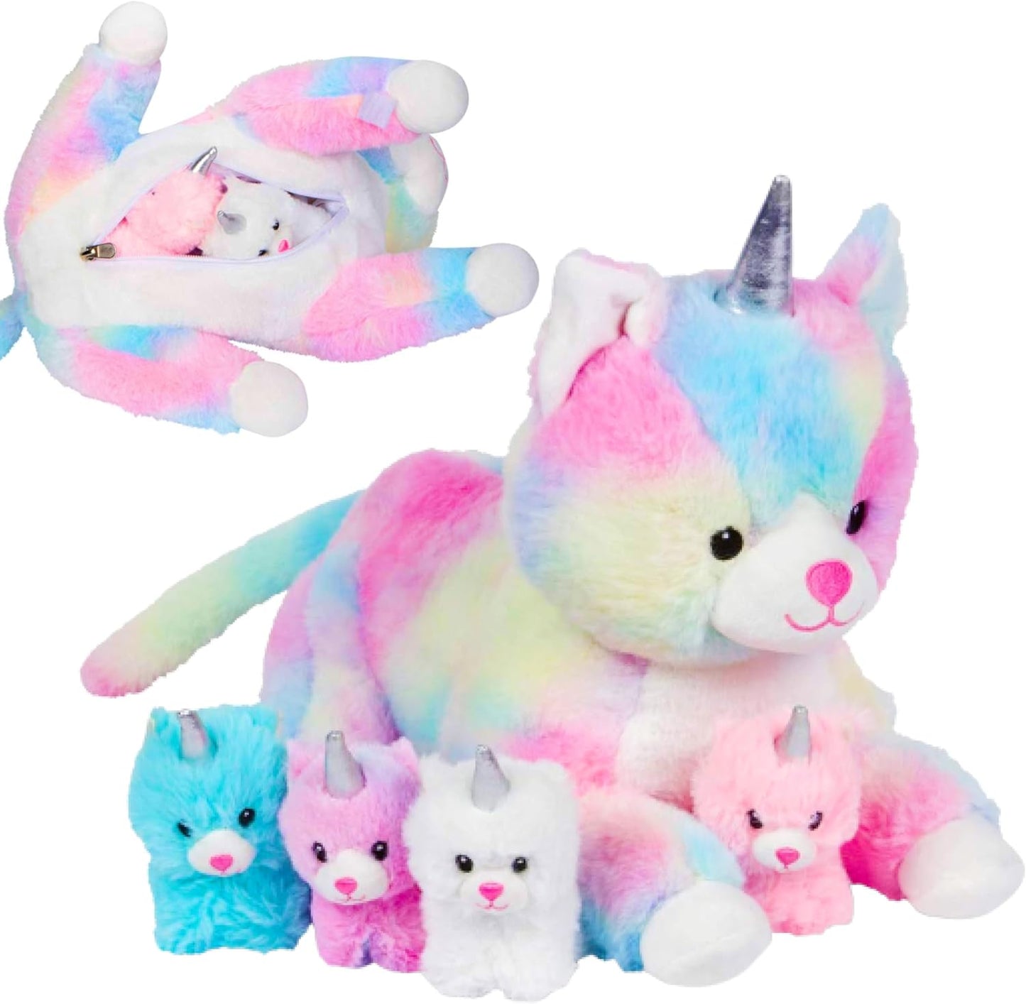 Magical Mommy Cat & Kittens Plushie Set - Ideal Gift for Girls