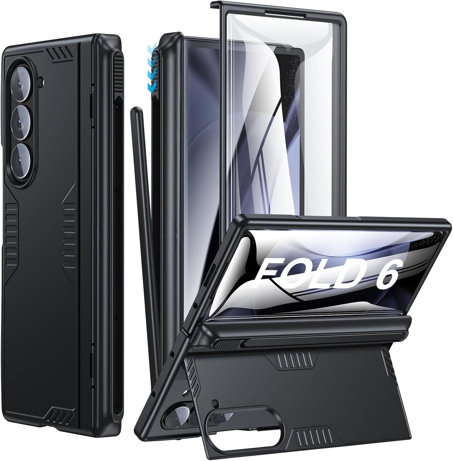 Samsung Galaxy Z Fold 6 Case with Hidden Kickstand & S-Pen Slot