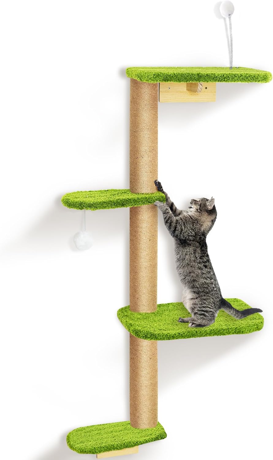 Cat Wall Climber with Floating Shelves for Active Kittens