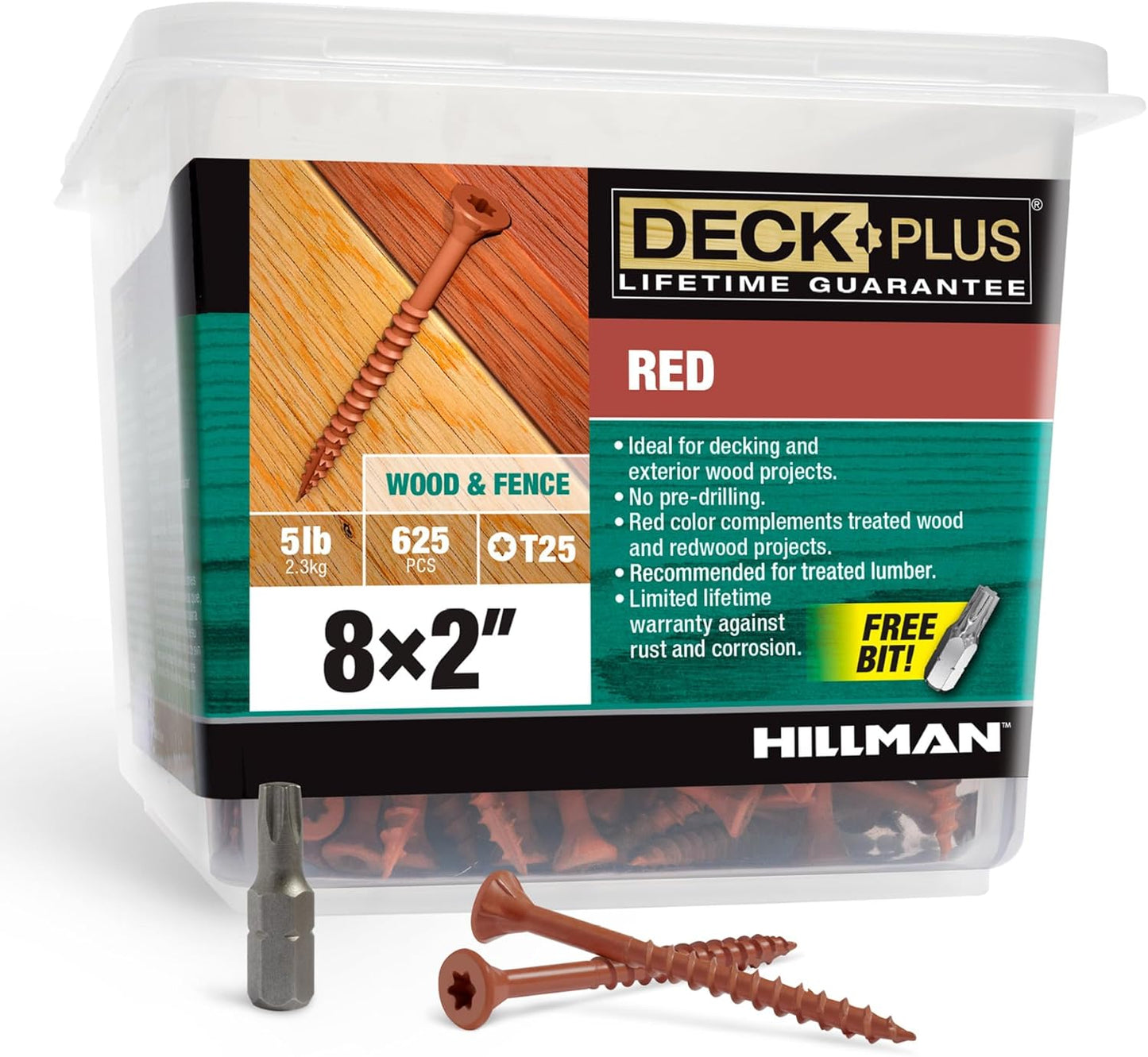 Deck Plus 2 Inch Epoxy Coated Exterior Wood Screws for Decking