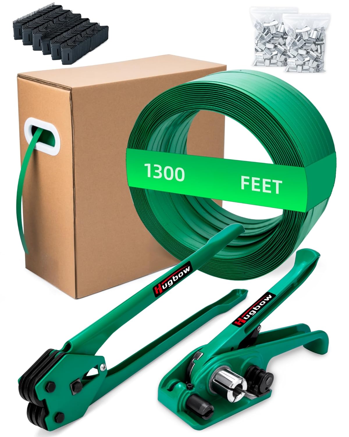 Heavy Duty Pallet Packaging Kit with 1500lbs PET Strapping Roll