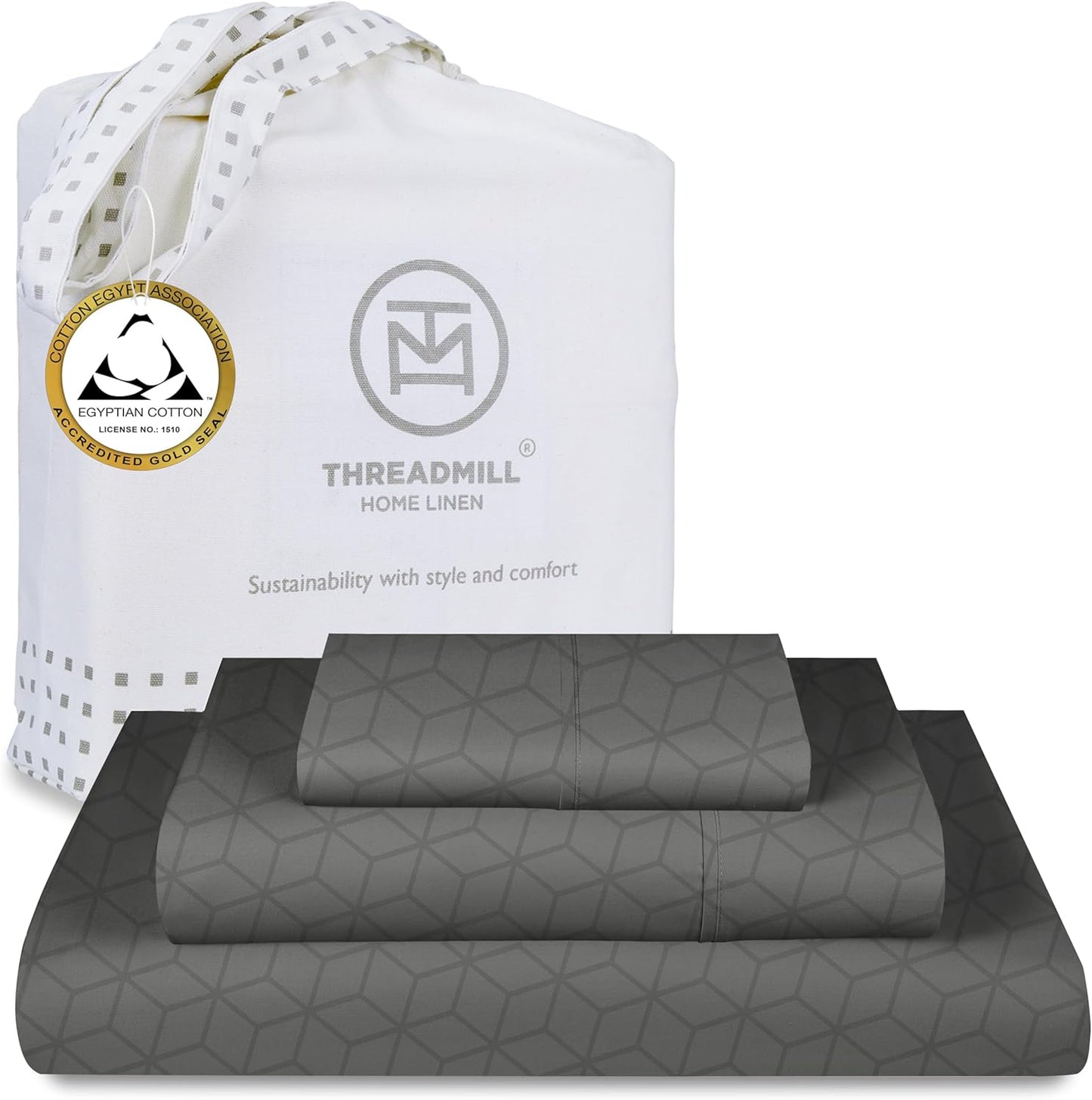 Threadmill Egyptian Cotton Twin Sheet Set for Cozy Sleep