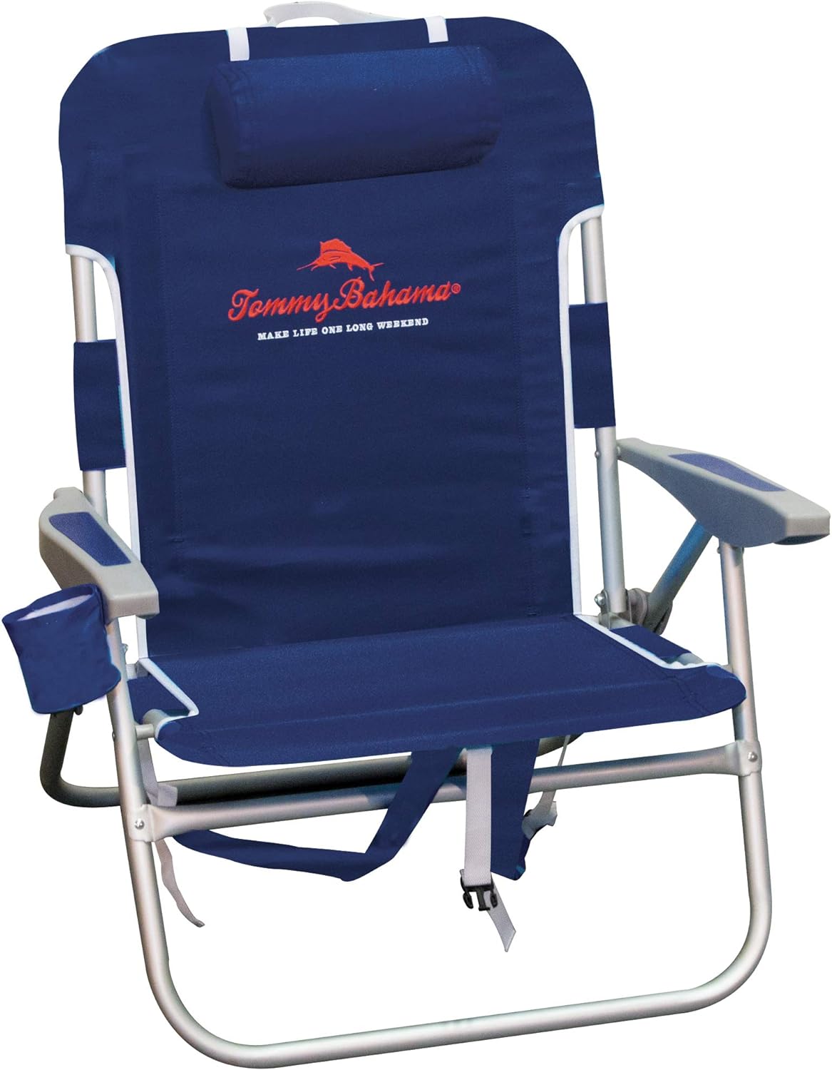 Tommy Bahama 4-Position High Seat Backpack Chair - Navy