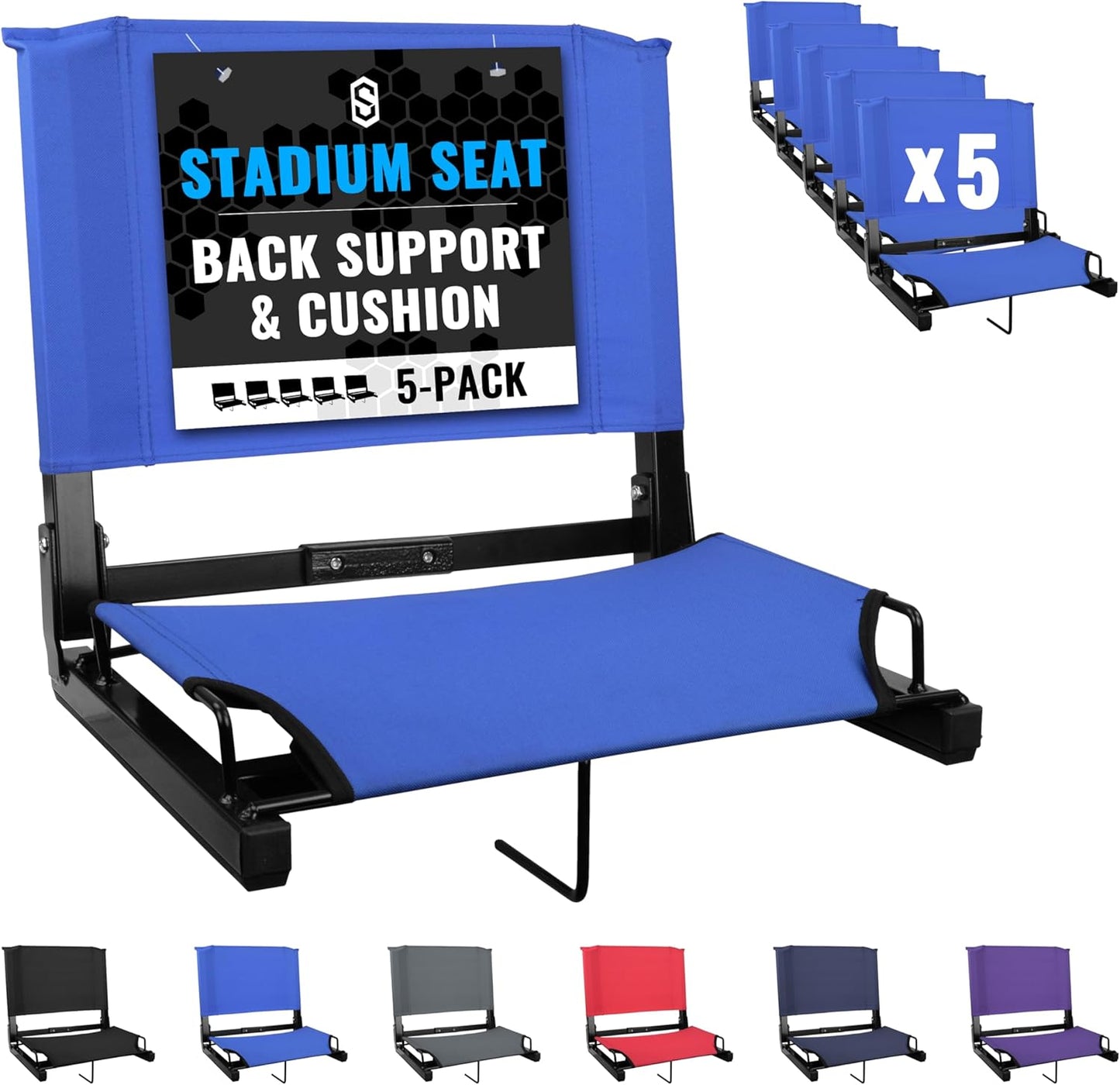 Sports Unlimited Bleacher Chairs with Back Support for Comfort