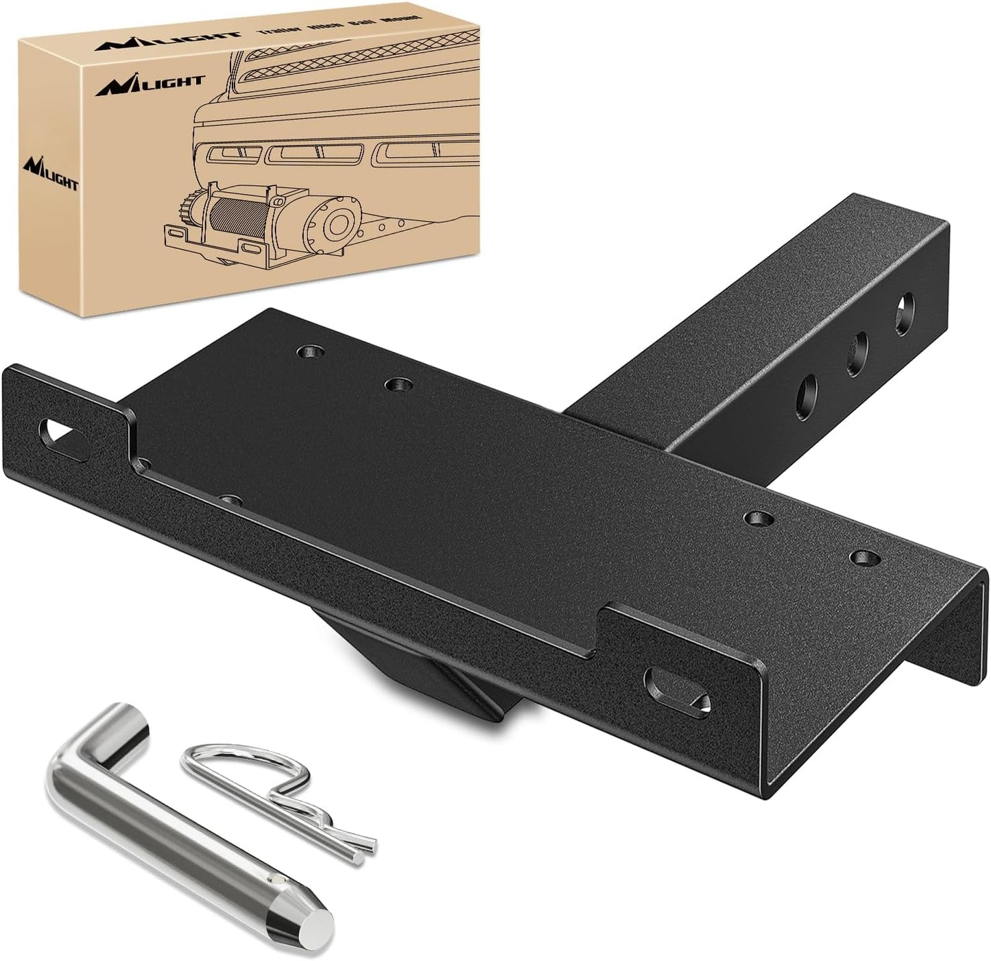 Heavy Duty Winch Mounting Plate for 2 Inch Receiver Hitch 15000Lbs