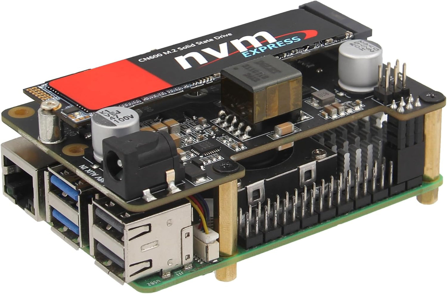 Geekworm X1012 PCIe to M.2 HAT for Raspberry Pi 5 SSD Support