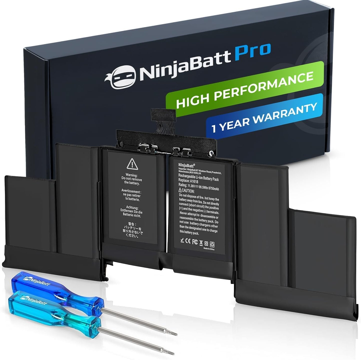 NinjaBatt Battery Replacement for MacBook Pro Retina 15 in 2015