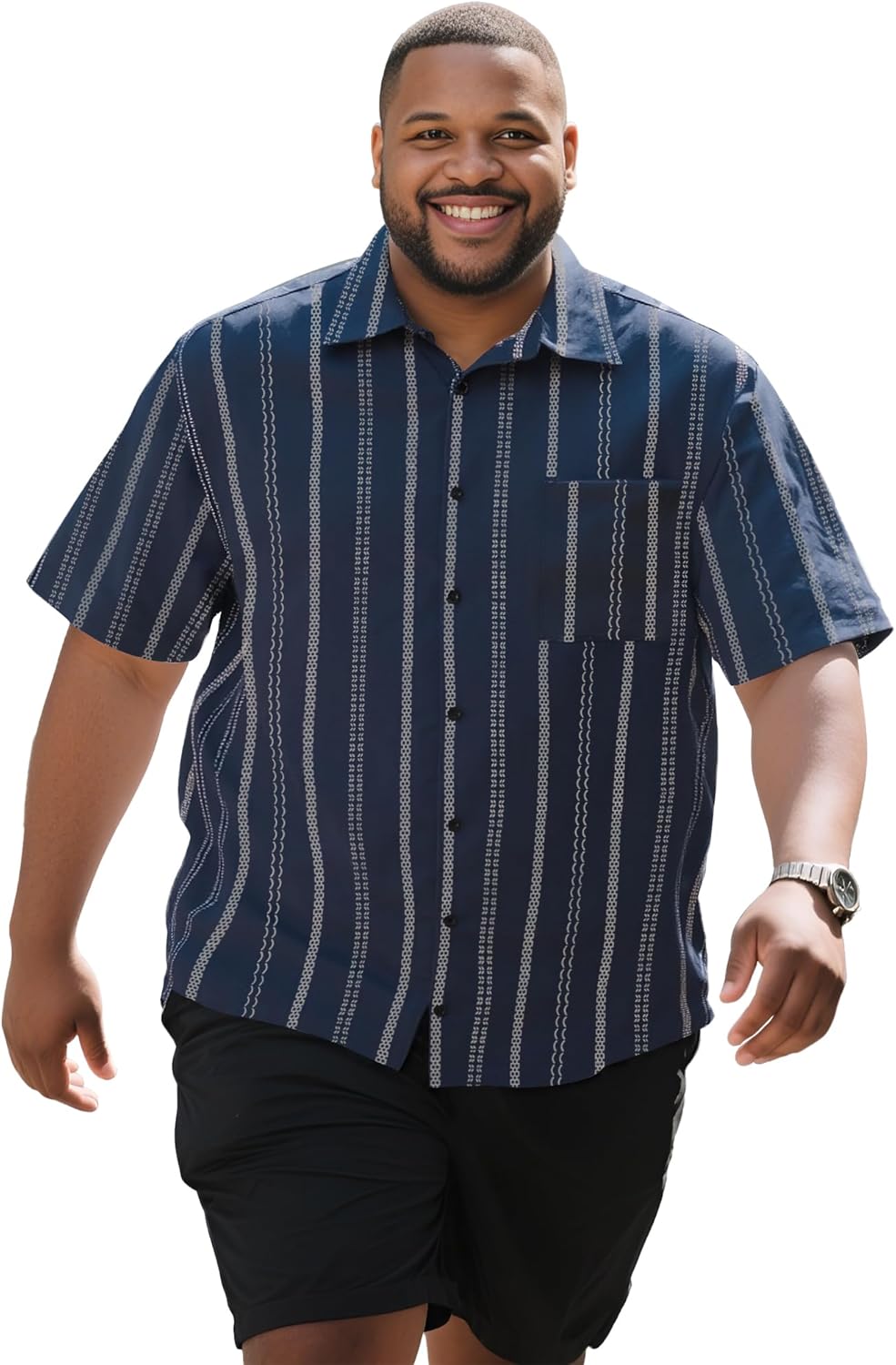 Button Down Shirt Men Causal Big and Tall Short Sleeve Shirts