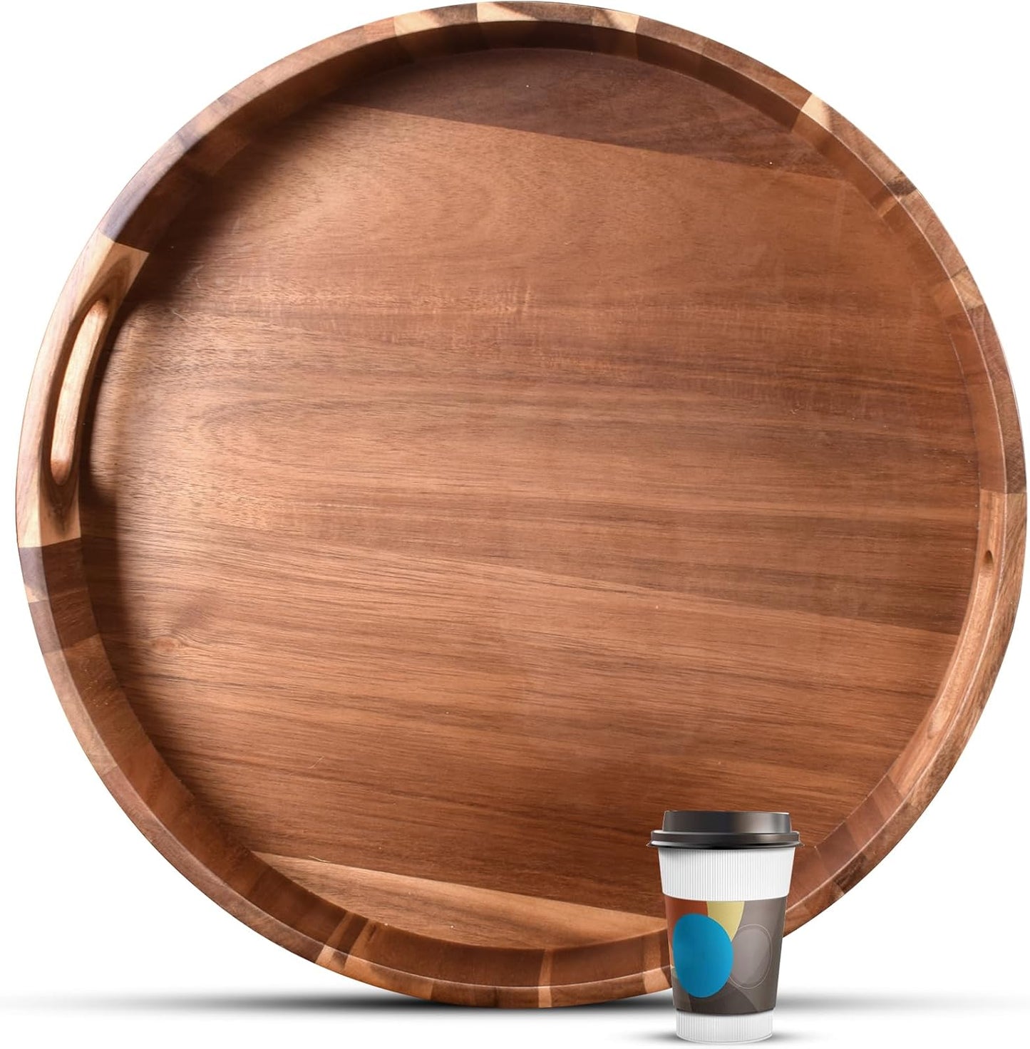 Extra Large Round Serving Tray for Big Ottoman Coffee Table