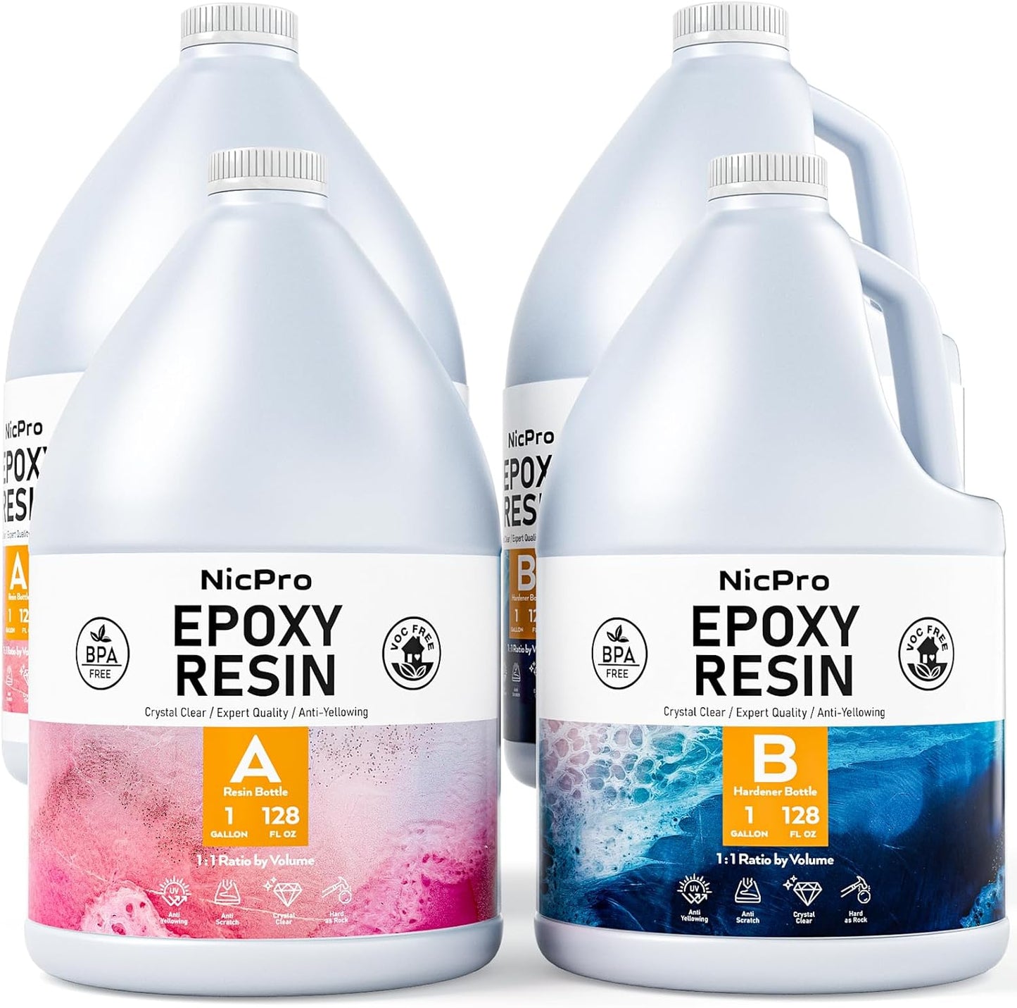 Nicpro 4 Gallon Crystal Clear Epoxy Resin Kit for DIY Projects