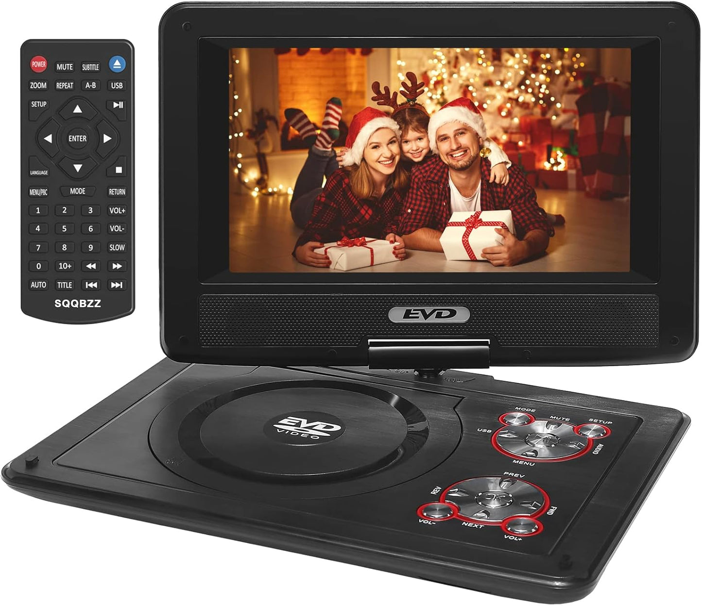 11.5 Portable DVD Player with Swivel Screen and Rechargeable Battery