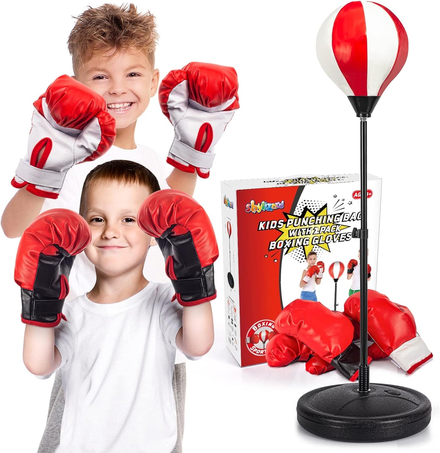 Height-Adjustable Kids Punching Bag Set