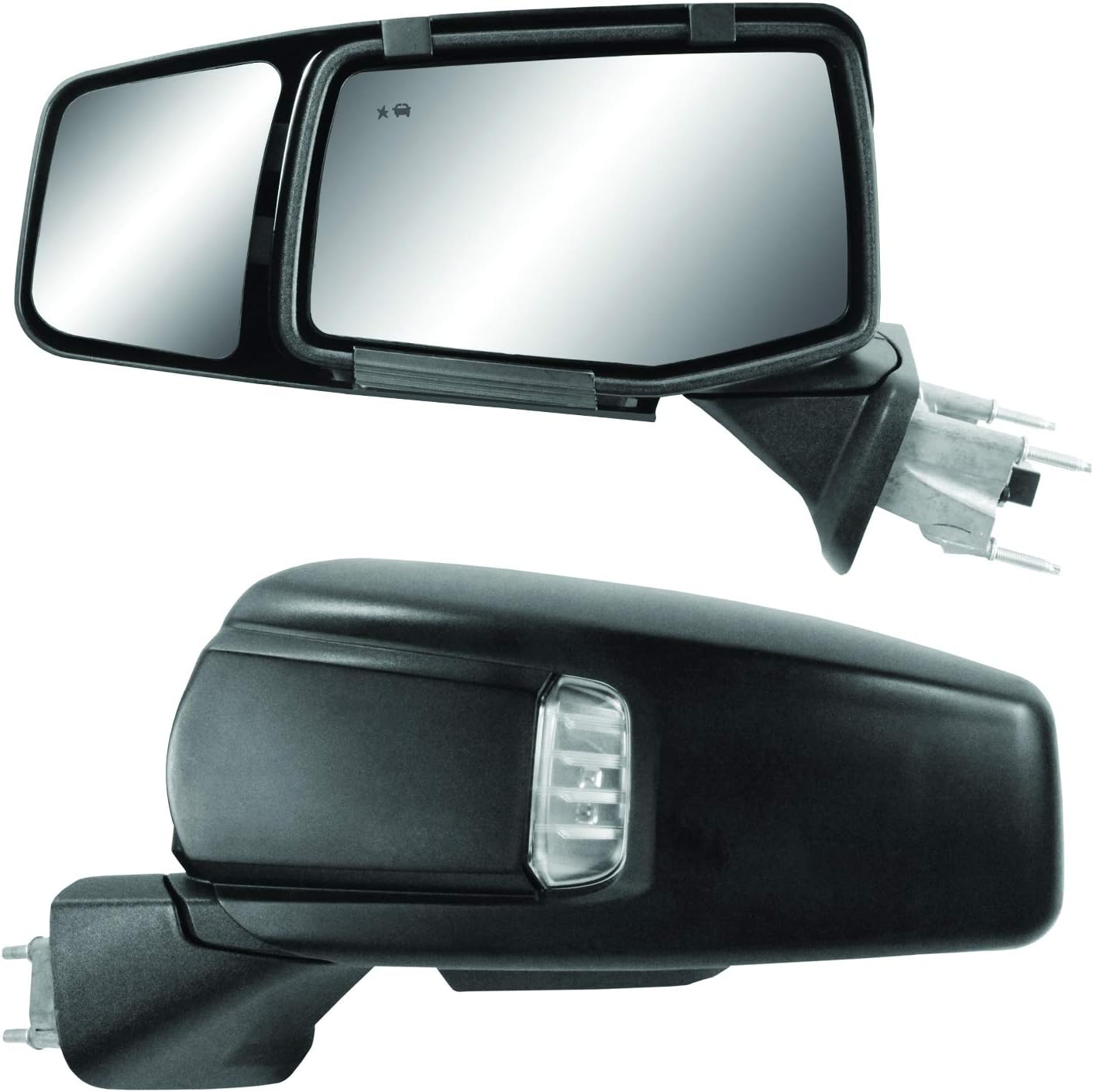 K SOURCE Snap & Zap 80930 Custom Fit Towing Mirror for Silverado