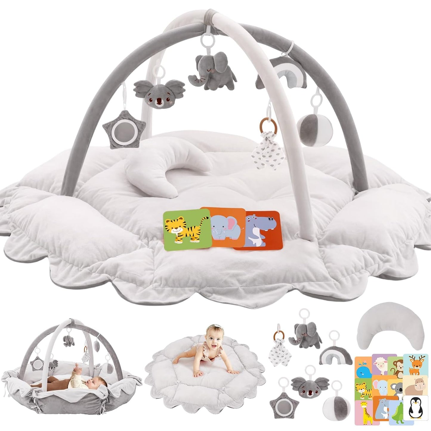 5-in-1 Plush Baby Play Gym for Development and Fun