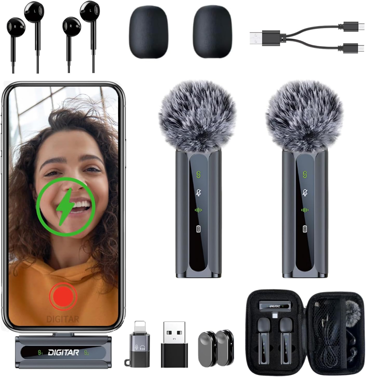 Wireless Mini Lavalier Microphone for iPhone and Android Devices