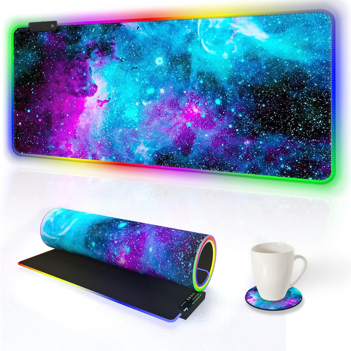 AIMSA Galaxy RGB Gaming Mouse Pad - 14 Lighting Modes