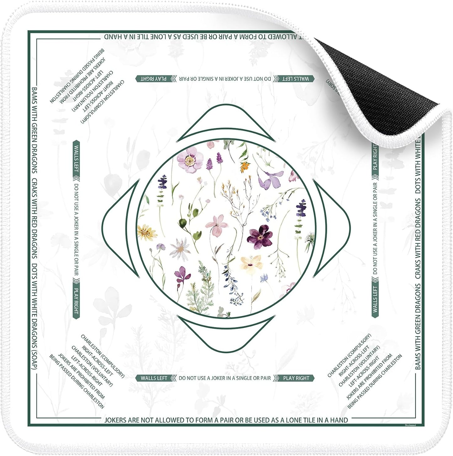 Deyimmei Mahjong Mat - Non-Slip Table Cover for Game Nights
